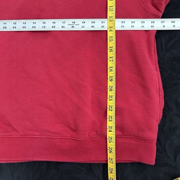 LL Bean Sweatshirt Men's XL‎ Regular Red Mock Neck Quarter Zip Long Sleeve - Picture 8 of 8